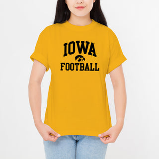 University of Iowa Hawkeyes Arch Logo Football Short Sleeve T Shirt - Gold