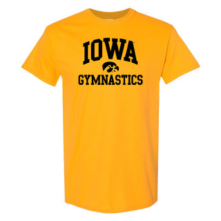 University of Iowa Hawkeyes Arch Logo Gymnastics Short Sleeve T Shirt - Gold