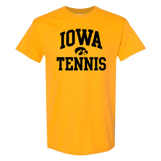 University of Iowa Hawkeyes Arch Logo Tennis Short Sleeve T Shirt - Gold