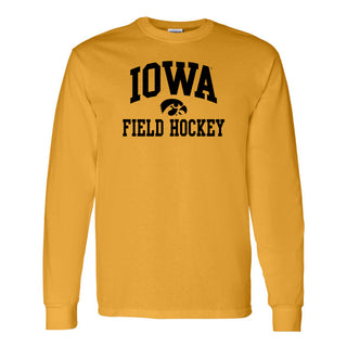 University of Iowa Hawkeyes Arch Logo Field Hockey Long Sleeve T Shirt- Gold