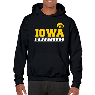 University of Iowa Hawkeyes Wrestling Slant Heavy Blend Hoodie - Black