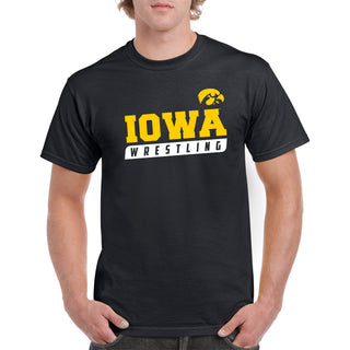 University of Iowa Hawkeyes Wrestling Slant Short Sleeve T Shirt - Black