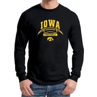 University of Iowa Hawkeyes Football Crescent Long Sleeve T Shirt - Black