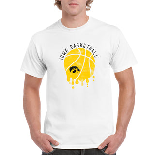 University of Iowa Hawkeyes Basketball Dribble Basic Cotton Short Sleeve T Shirt - White