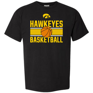 Iowa Basketball Mesh CW Garment-Dyed T-Shirt - Black