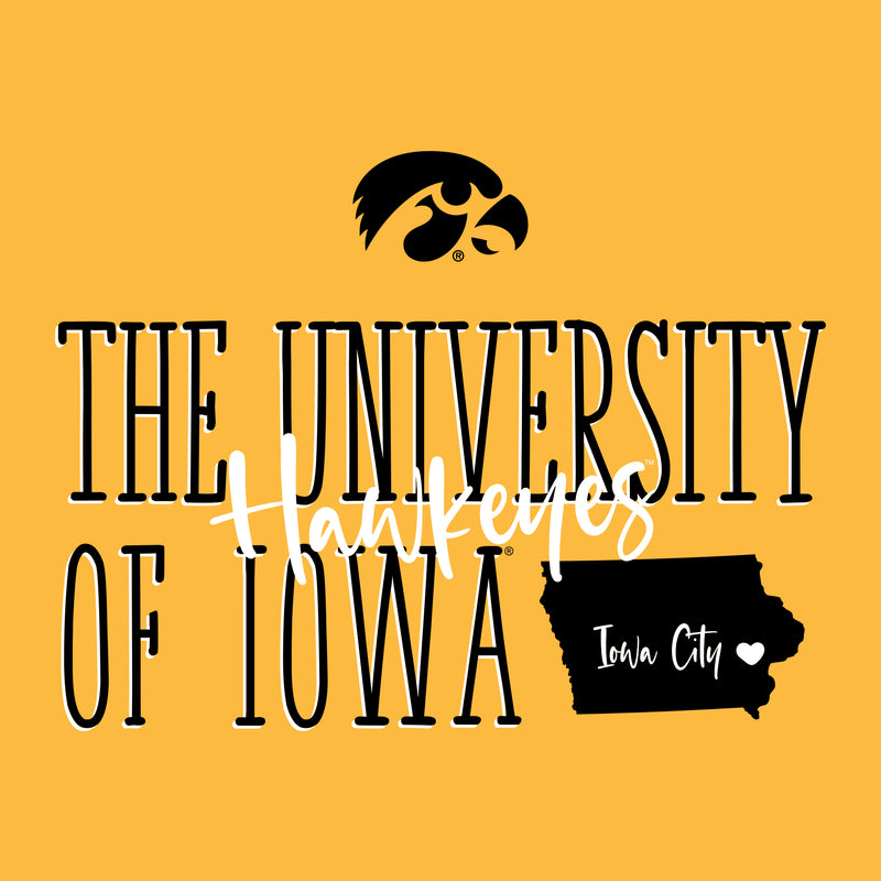 Iowa Tall Type Tag T-Shirt - Gold