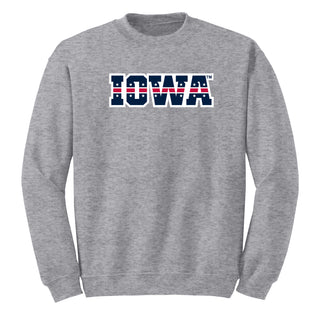 University of Iowa Hawkeyes Patriotic Wordmark, Team Color Crewneck