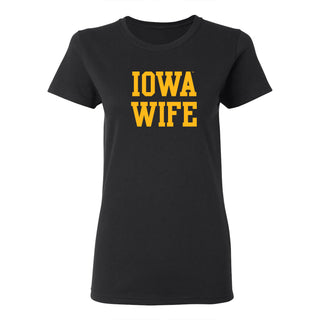 Iowa Hawkeyes Basic Block Wife Women's T Shirt - Black