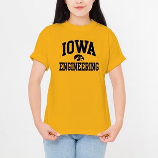 University of Iowa Hawkeyes Arch Logo Engineering Short Sleeve T Shirt - Gold