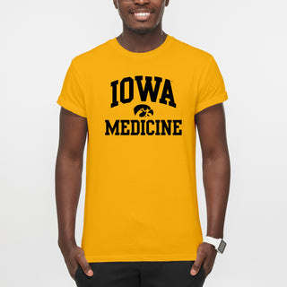 University of Iowa Hawkeyes Arch Logo Medicine Short Sleeve T Shirt - Gold