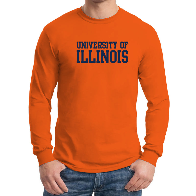 University of Illinois Fighting Illini Basic Block Cotton Long Sleeve T-Shirt - Orange