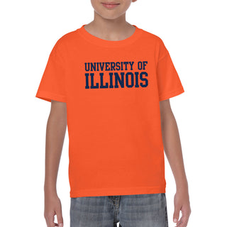 University of Illinois Fighting Illini Basic Block Cotton Youth T-Shirt - Orange