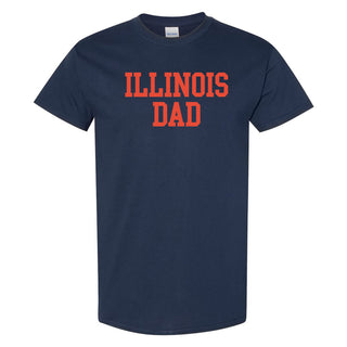 Illinois Fighting Illini Basic Block Dad T Shirt - Navy