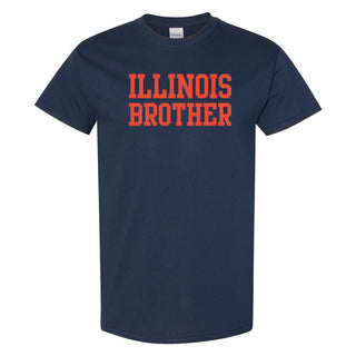 Illinois Fighting Illini Basic Block Brother T Shirt - Navy