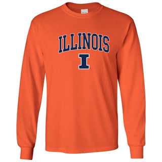 University of Illinois Fighting Illini Arch Logo Cotton Long Sleeve T-Shirt - Orange