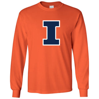 University of Illinois Fighting Illini Primary Logo Cotton Long Sleeve T-Shirt - Orange