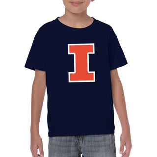 University of Illinois Fighting Illini Primary Logo Cotton Youth T-Shirt - Navy