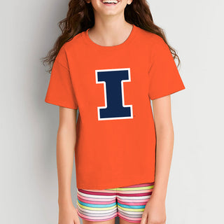 University of Illinois Fighting Illini Primary Logo Cotton Youth T-Shirt - Orange