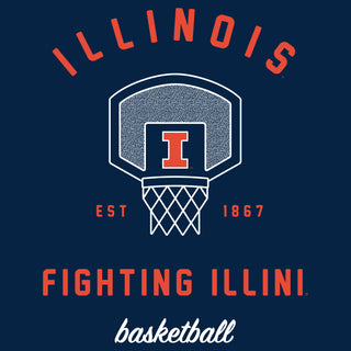 Illinois Fighting Illini Basketball Net T Shirt - Navy