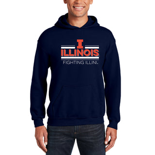 Illinois Fighting Illini Double Bar Logo Hoodie - Navy