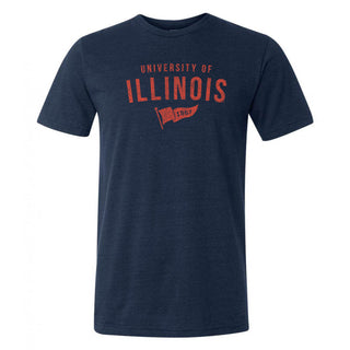 University of Illinois Fighting Illini 1867 Banner Canvas Short Sleeve Triblend T-Shirt - Solid Navy