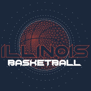 Illinois Basketball Rezzed - Premium Cotton Tee - Midnight Navy