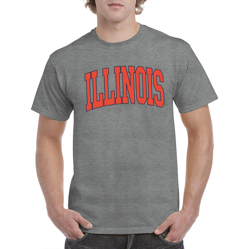 University of Illinois Fighting Illini Mega Arch T-Shirt - Graphite Heather