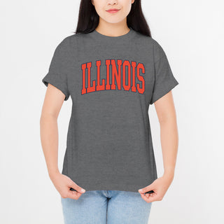 University of Illinois Fighting Illini Mega Arch T-Shirt - Graphite Heather