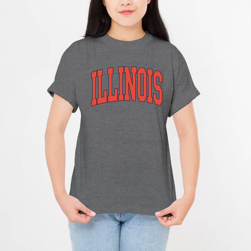 University of Illinois Fighting Illini Mega Arch T-Shirt - Graphite Heather