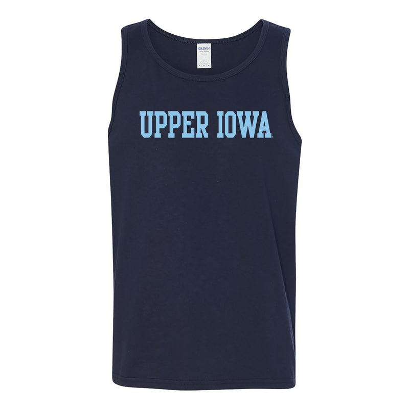 Upper Iowa University Peacocks Basic Block Heavy Cotton Tank Top - Navy