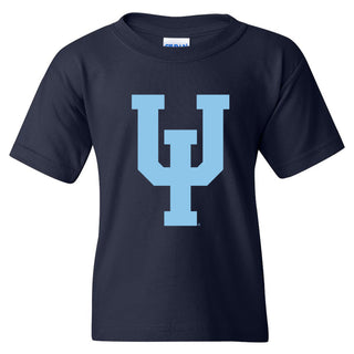 Upper Iowa University Peacocks Basic Cotton Youth Short Sleeve T Shirt - Navy