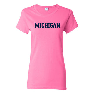 University of Michigan Wolverines Basic Block Women's T-Shirt - Azalea