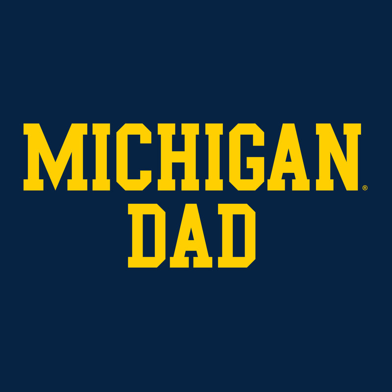 Michigan Wolverines Basic Block Dad Crewneck Sweatshirt - Navy