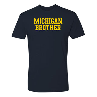 Michigan Wolverines Basic Block Brother Premium Cotton T Shirt - Midnight Navy