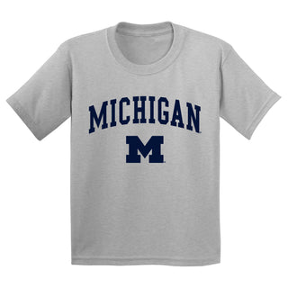 Michigan Wolverines Arch Logo Youth T Shirt - Sport Grey