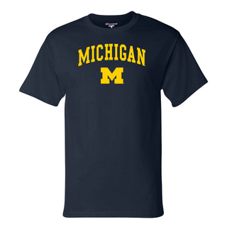 Michigan Arch Logo Champion SS T-Shirt - Navy