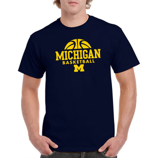 Basketball Hype Michigan Basic Cotton Short Sleeve T-Shirt - Navy