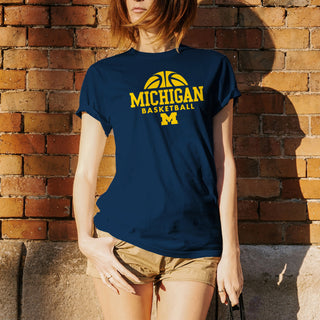 Basketball Hype Michigan Basic Cotton Short Sleeve T-Shirt - Navy