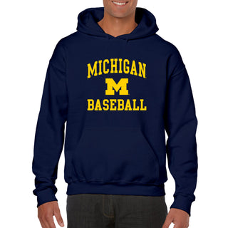 University of Michigan Wolverines Arch Logo Baseball Hoodie - Navy