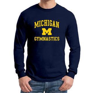 University of Michigan Wolverines Arch Logo Gymnastics Long Sleeve - Navy