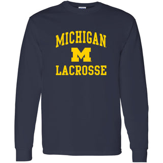 University of Michigan Wolverines Arch Logo Lacrosse Long Sleeve - Navy