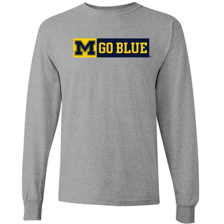 University of Michigan Wolverines Secondary Wordmark Go Blue Long Sleeve T Shirt - Sport Grey