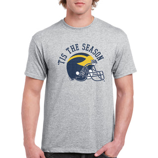 Tis The Season University of Michigan Basic Cotton Short Sleeve T Shirt - Sport Grey