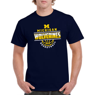 Michigan Basketball Peak Basic Cotton Short Sleeve T Shirt - Navy