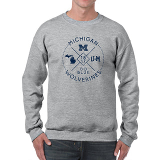 Identity Stamp University of Michigan Heavy Blend Crewneck - Sport Grey