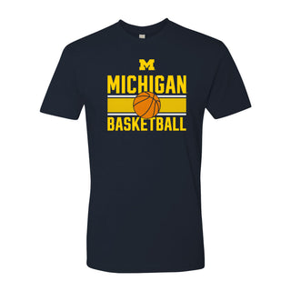 Michigan Wolverines Basketball Mesh NLA Short Sleeve T Shirt - Midnight Navy