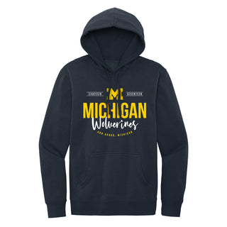 University of Michigan Wolverines Harbor Script Canvas District Fleece Hoodie - New Navy