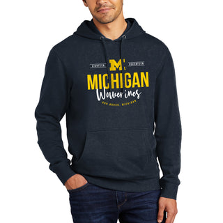 University of Michigan Wolverines Harbor Script Canvas District Fleece Hoodie - New Navy