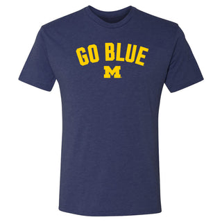 Michigan Go Blue Arc NLA Triblend T-Shirt - Vintage Navy