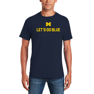 Michigan Wolverines Let's Go Blue T Shirt - Navy